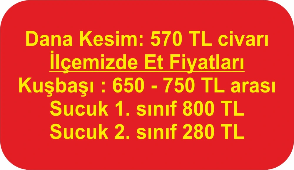 Et Fiyatları Arttı