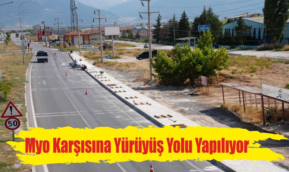 Myo Karşısına Yürüyüş Yolu Yapılıyor